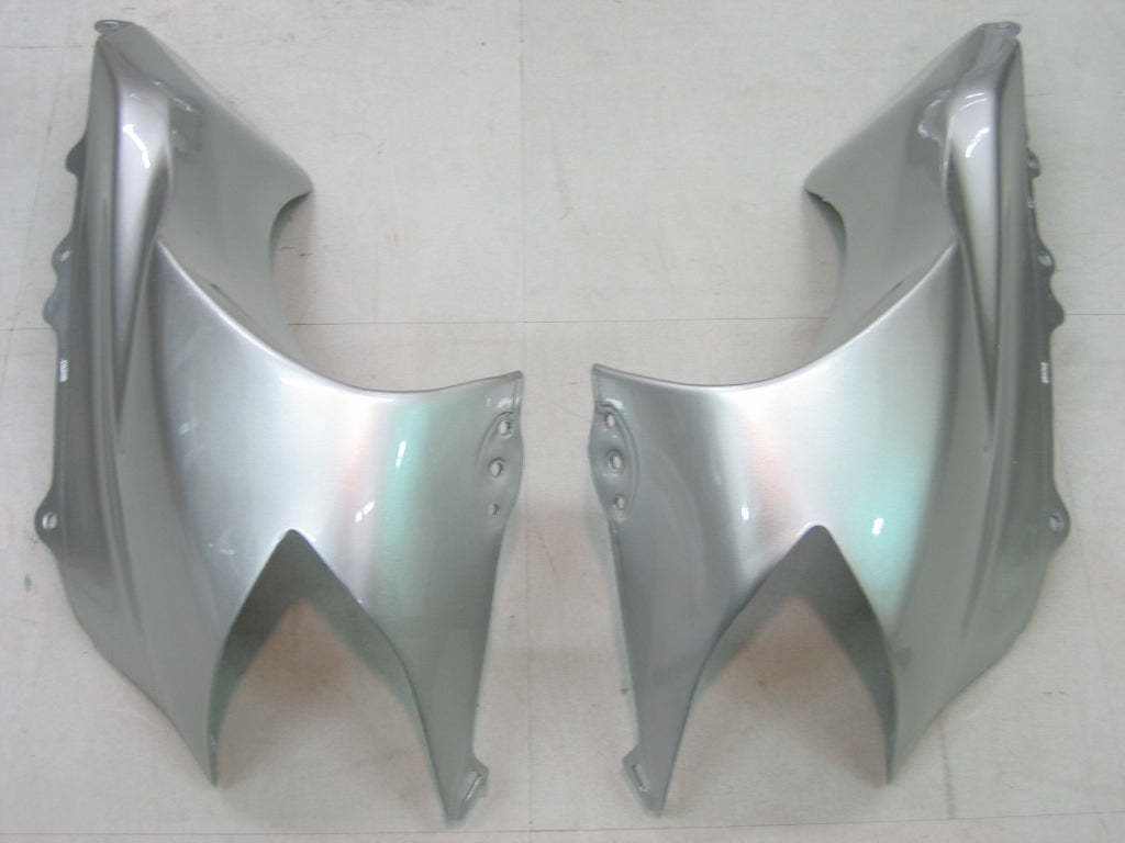 2004-2005 Kawasaki ZX 10R Silver Black Racing Fairings Generic