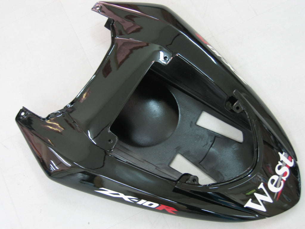 2004-2005 Kawasaki ZX 10R zwart wit West Racing stroomlijnkappen algemeen