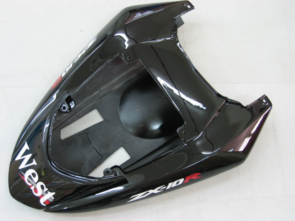 2004-2005 Kawasaki ZX 10R zwart wit West Racing stroomlijnkappen algemeen