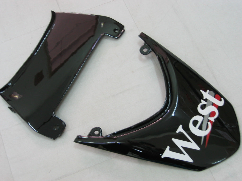 2004-2005 Kawasaki ZX 10R zwart wit West Racing stroomlijnkappen algemeen