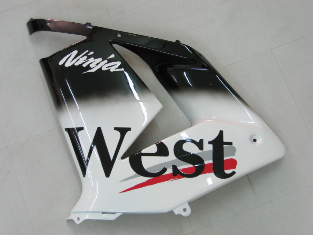 2004-2005 Kawasaki ZX 10R zwart wit West Racing stroomlijnkappen algemeen