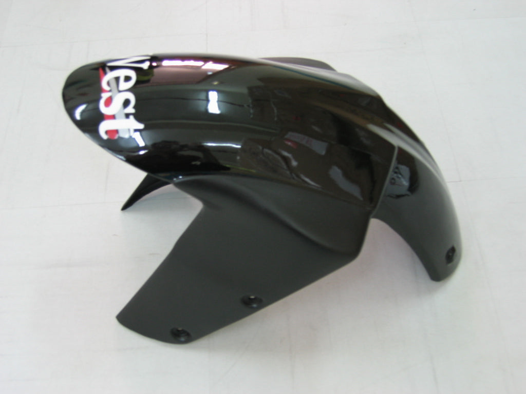 2004-2005 Kawasaki ZX 10R zwart wit West Racing stroomlijnkappen algemeen