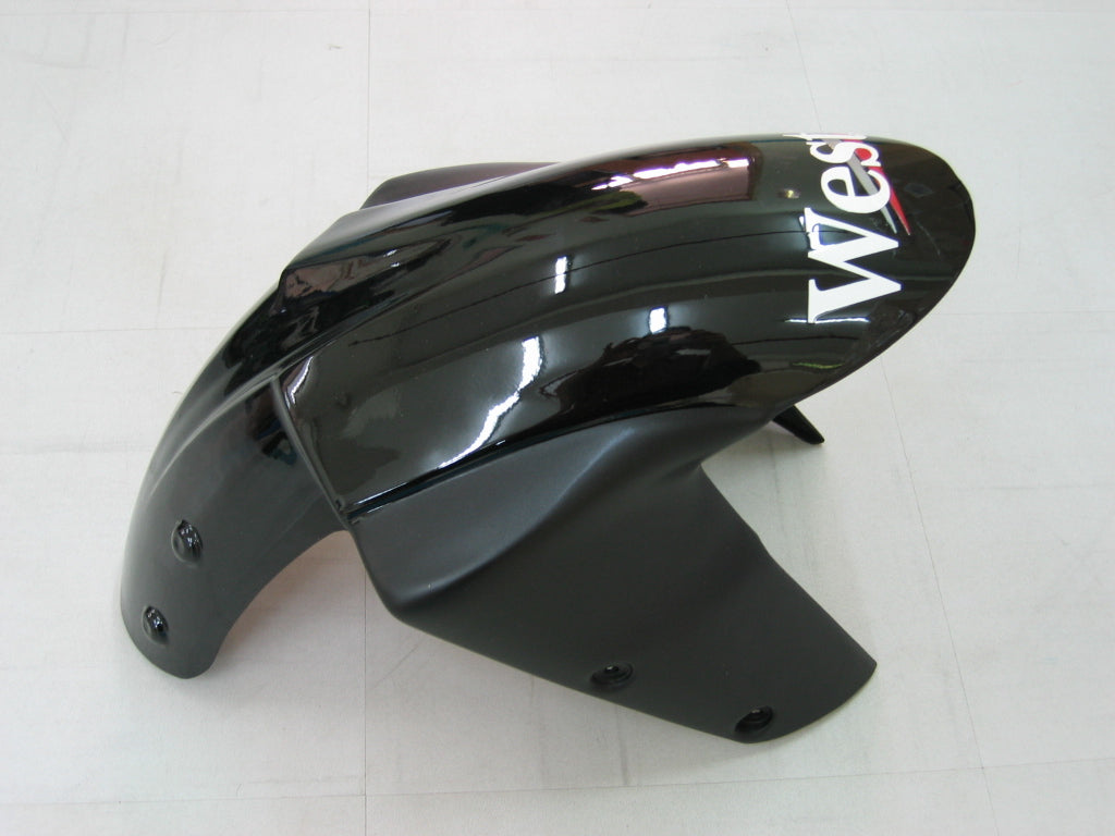 2004-2005 Kawasaki ZX 10R zwart wit West Racing stroomlijnkappen algemeen