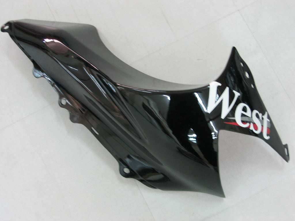 2004-2005 Kawasaki ZX 10R zwart wit West Racing stroomlijnkappen algemeen