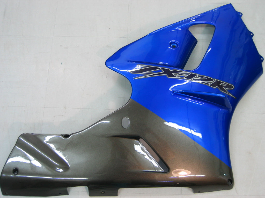 2000-2001 Ninja ZX12R Blue & Black Bodywork Fairing ABS Injection Molded Plastics Set 2# Generic