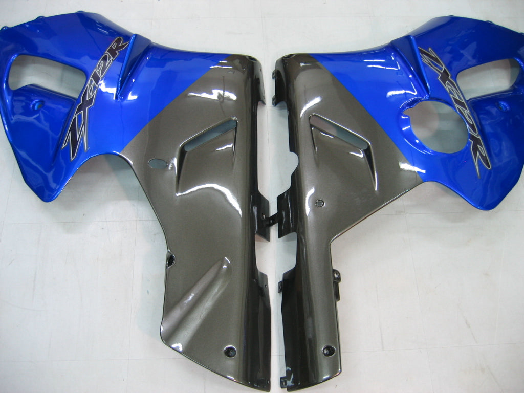 2000-2001 Ninja ZX12R Blue & Black Bodywork Fairing ABS Injection Molded Plastics Set 2# Generic