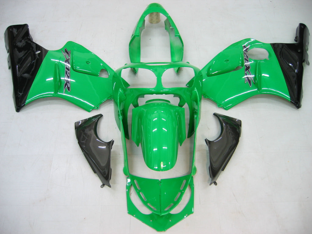 2000-2001 Ninja ZX12R Green & Black Bodywork Fairing ABS Injection Molded Plastics Set 3# Generic