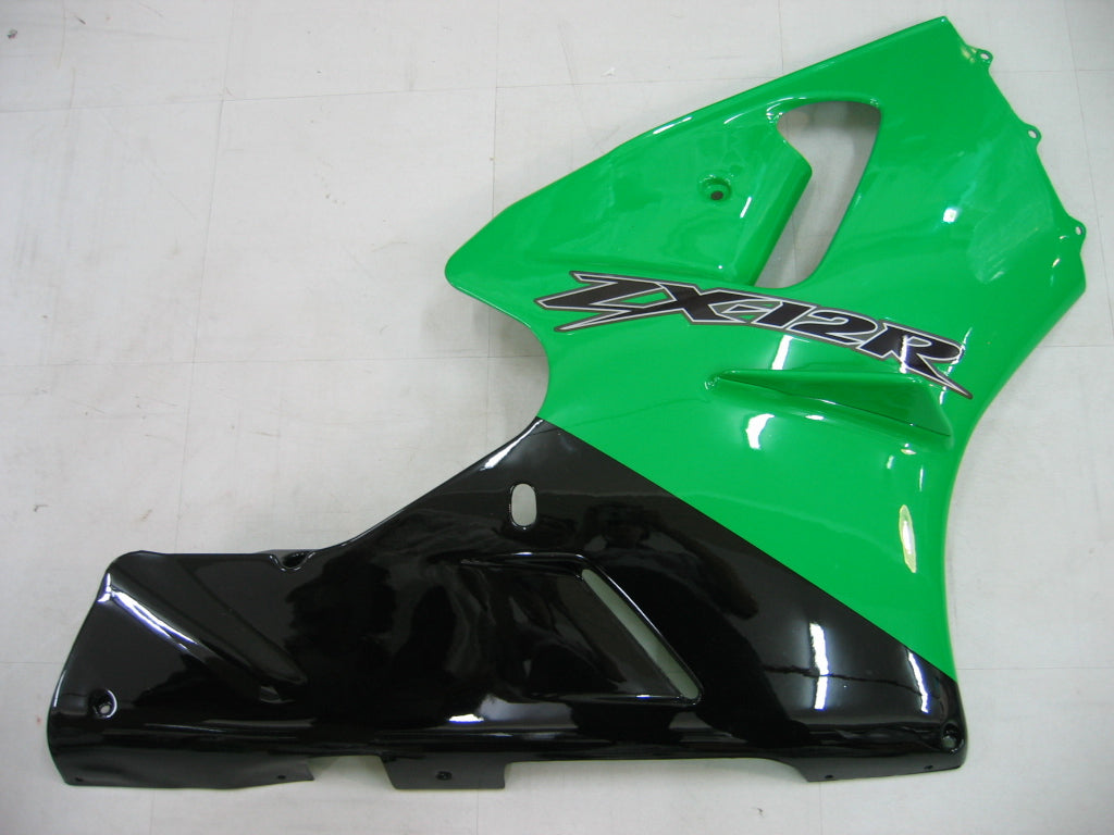 2000-2001 Ninja ZX12R Green & Black Bodywork Fairing ABS Injection Molded Plastics Set 3# Generic