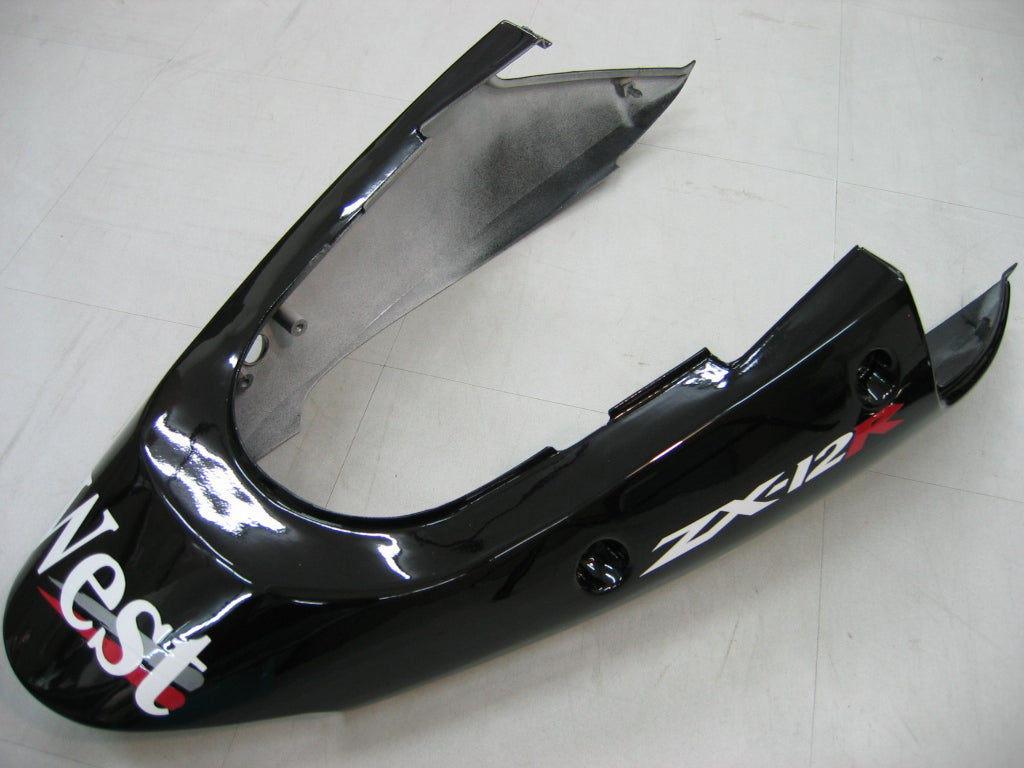 2000-2001 Kawasaki ZX12R Amotopart Fairings Black White West Racing