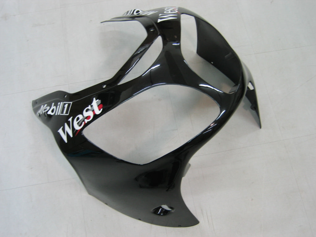 2000-2001 Kawasaki ZX12R Amotopart Fairings Black White West Racing