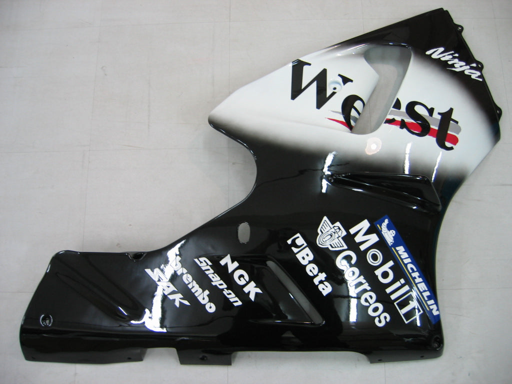 2000-2001 Kawasaki ZX12R Amotopart Fairings Black White West Racing