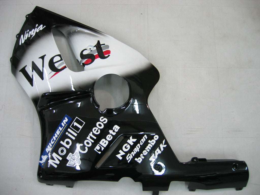 2000-2001 Kawasaki ZX12R Amotopart Fairings Black White West Racing