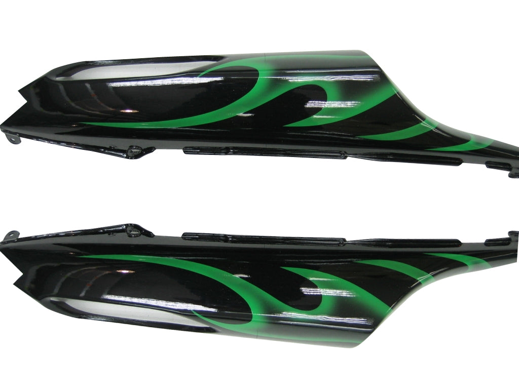 2006-2011 Ninja ZX14R Black & Green Flame Bodywork Fairing ABS Injection Molded Plastics Set 10# Generic