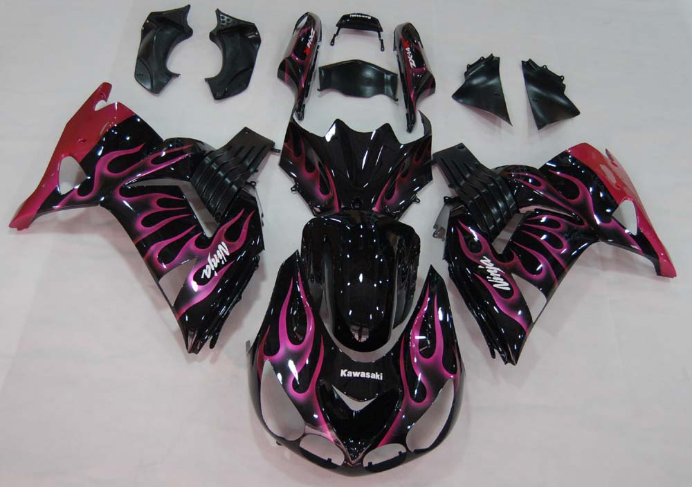 2006-2011 Ninja ZX14R Noir et Violet Carénage de carrosserie ABS Plastiques moulés par injection Set 4# Générique