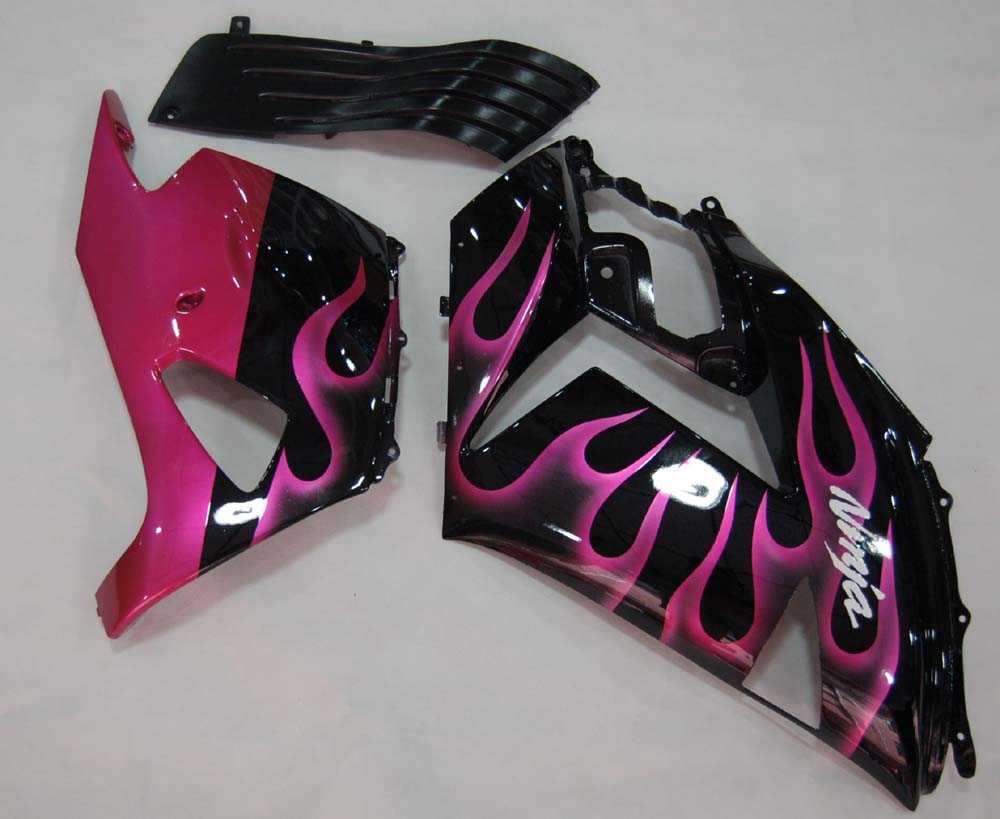 2006-2011 Ninja ZX14R Black & Purple Bodywork Fairing ABS Injection Molded Plastics Set 4# Generic