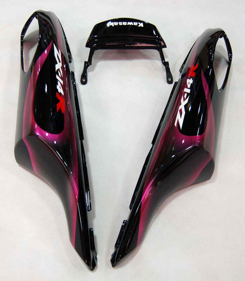 2006-2011 Ninja ZX14R Noir et Violet Carénage de carrosserie ABS Plastiques moulés par injection Set 4# Générique