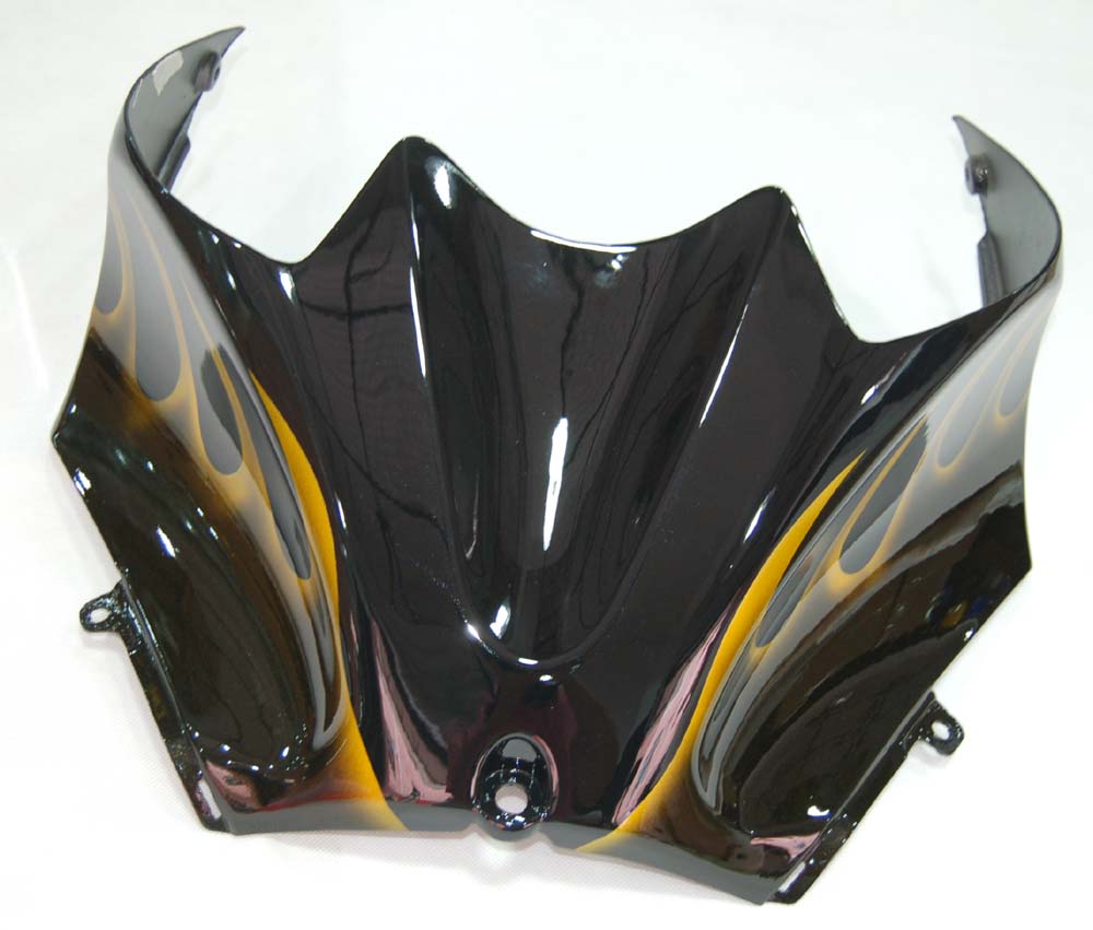 2006-2011 Ninja ZX14R Black & Gold Flame Bodywork Fairing ABS Injection Molded Plastics Set 6# Generic