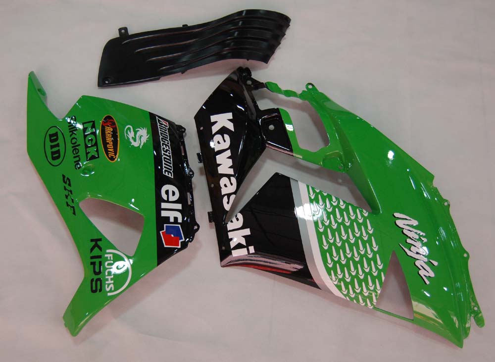 2006-2011 Ninja ZX14R Green Black Nakano Bodywork Fairing ABS Injection Molded Plastics Set 7# Generic