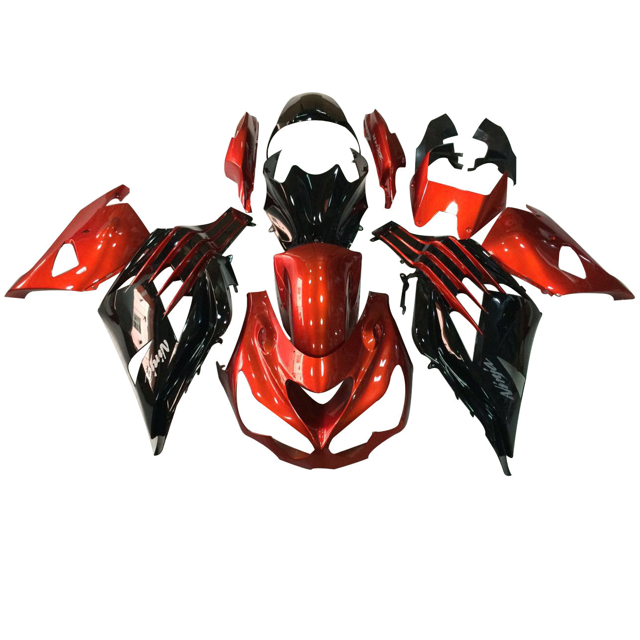 2012-2021 Kawasaki ZX14R Amotopart Carénages Plastiques Ninja Orange Noir Racing