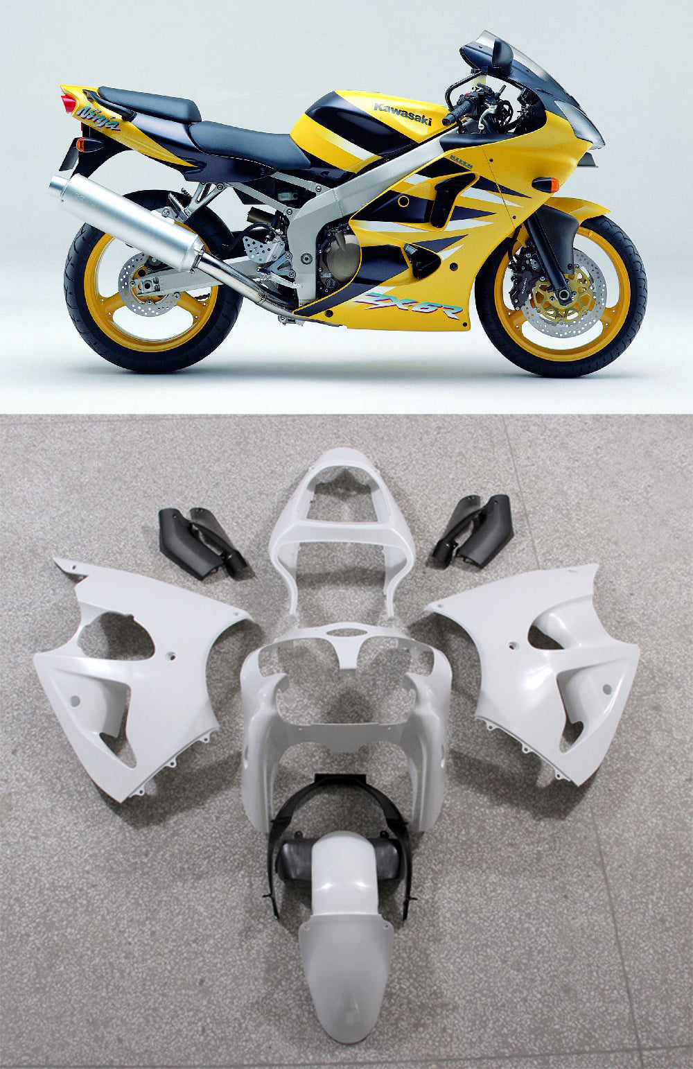 2000-2002 Kawasaki ZX6R 636 ZZR600 2005-2008 Fairing Kit