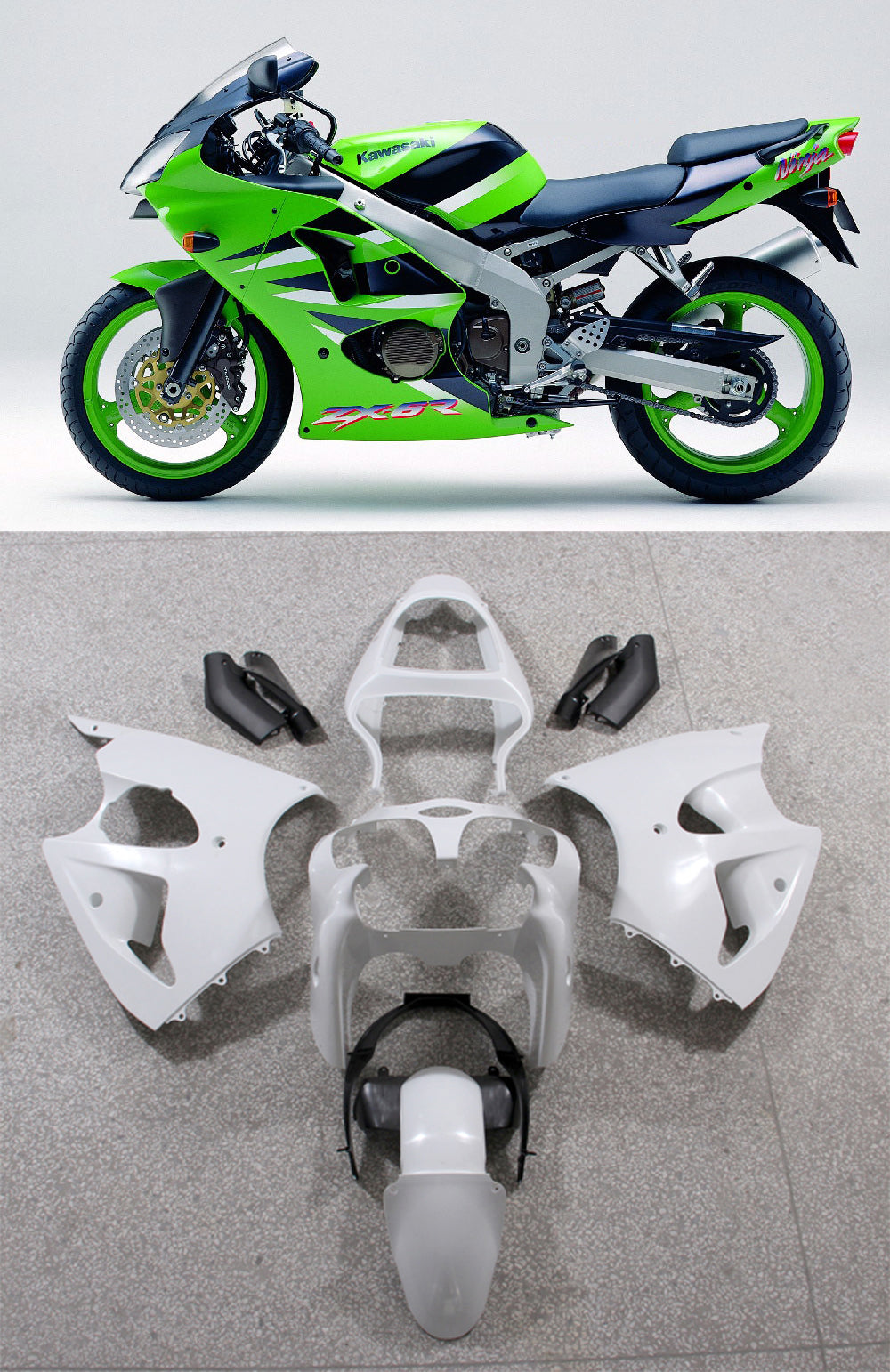 2000-2002 Kawasaki ZX6R 636 ZZR600 2005-2008 Fairing Kit