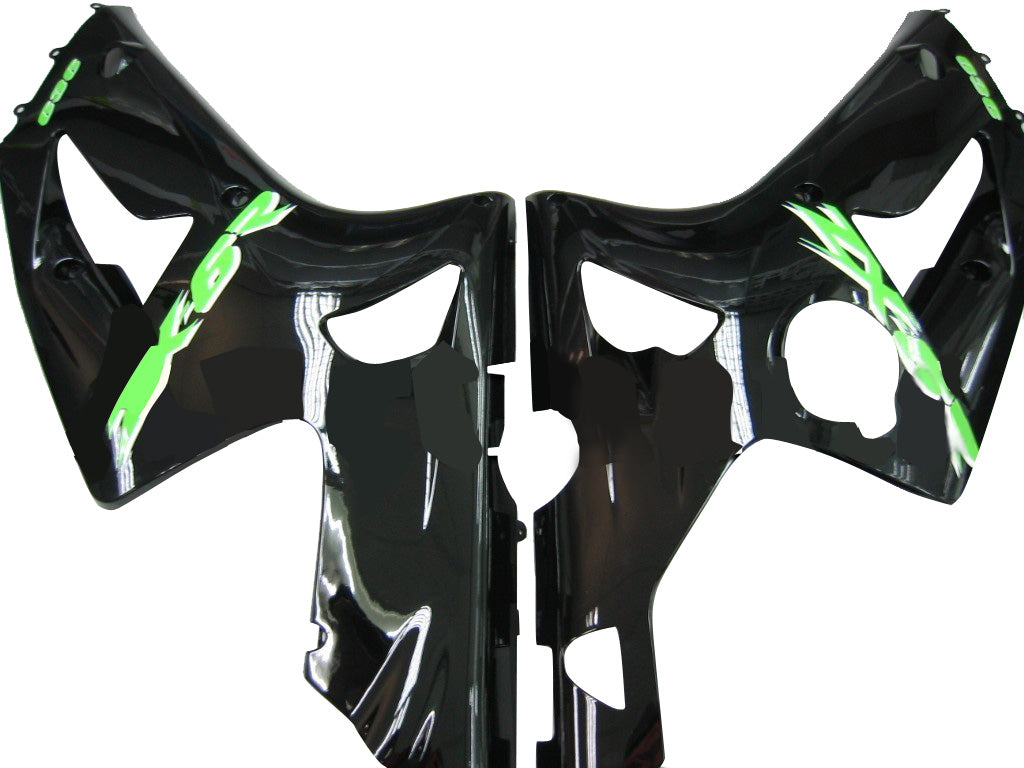 2003-2004 Kawasaki ZX6R 636 Fairings Black Green ZX6R Racing Generic