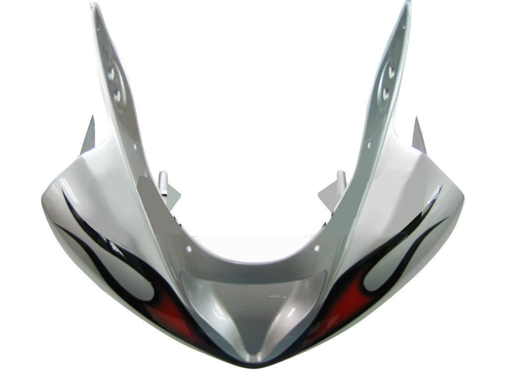 2003-2004 Kawasaki ZX6R 636 Carénages Argent & Flamme Rouge Ninja Racing Générique