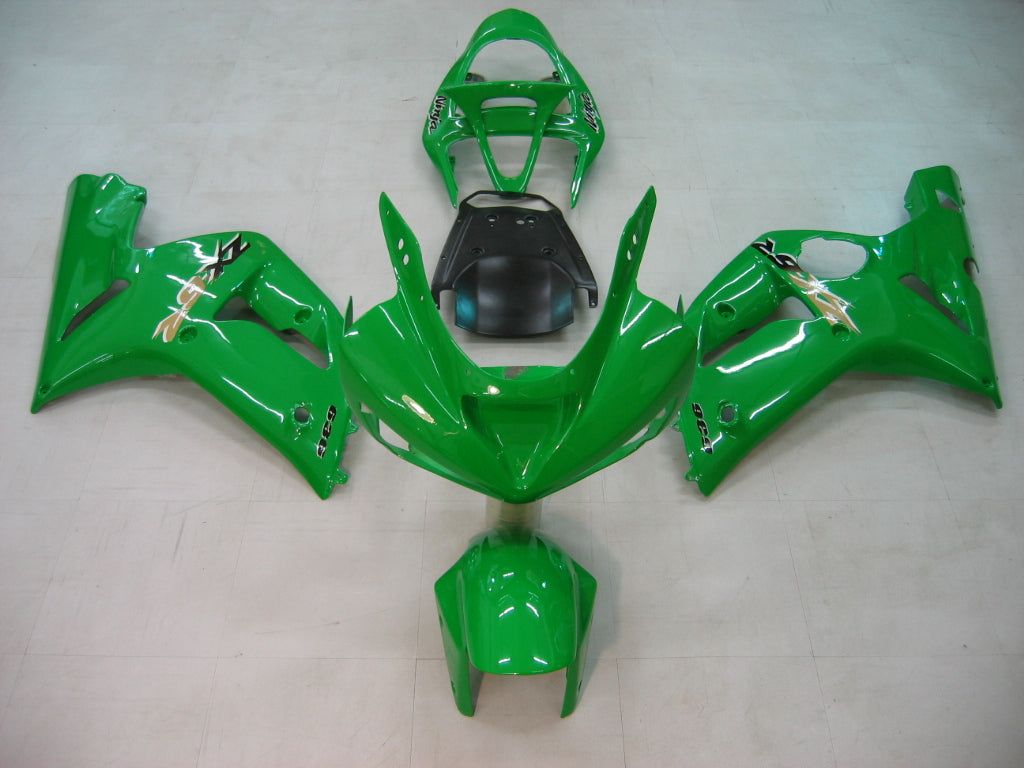 2003-2004 Kawasaki ZX6R 636 Fairings Green Ninja Racing Generic