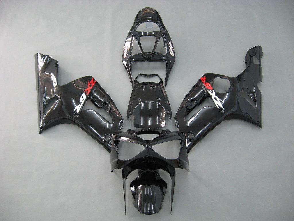 2003-2004 Kawasaki ZX6R 636 Fairings Black Ninja Racing Generic