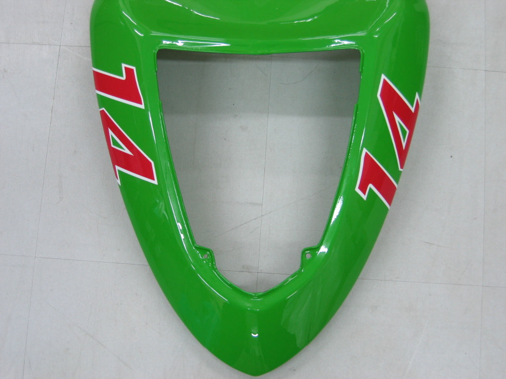 2005-2006 Kawasaki ZX6R 636 stroomlijnkappen groen zwart nr. 14 ZX6R Racing algemeen