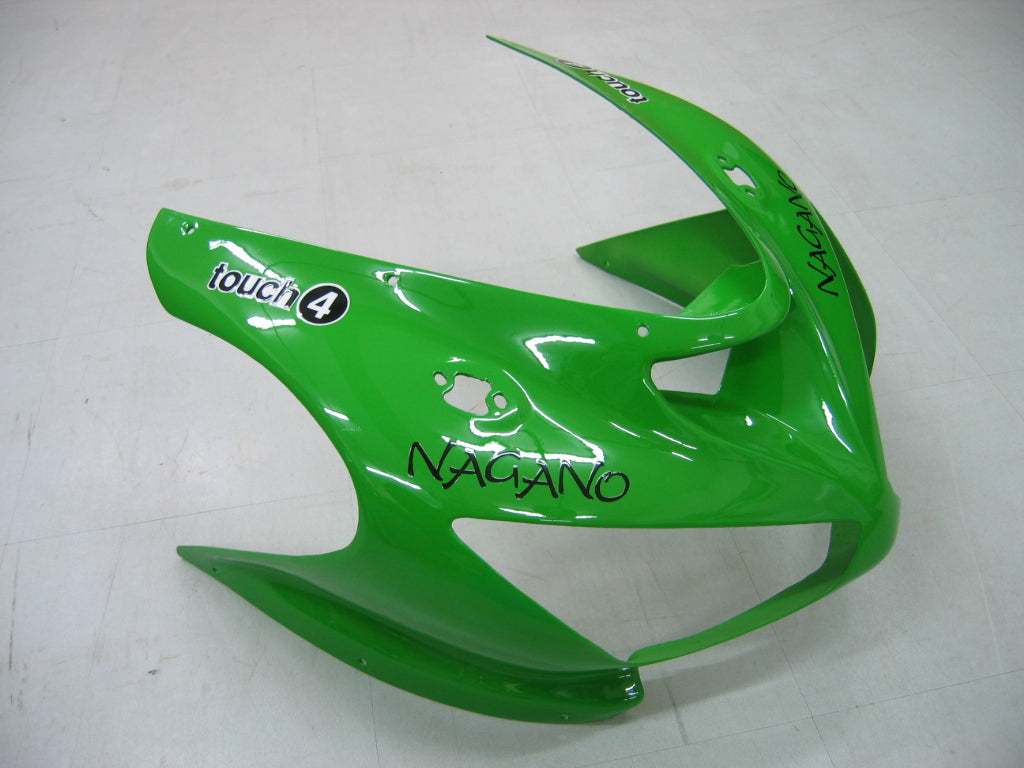 2005-2006 Kawasaki ZX6R 636 stroomlijnkappen groen zwart nr. 14 ZX6R Racing algemeen