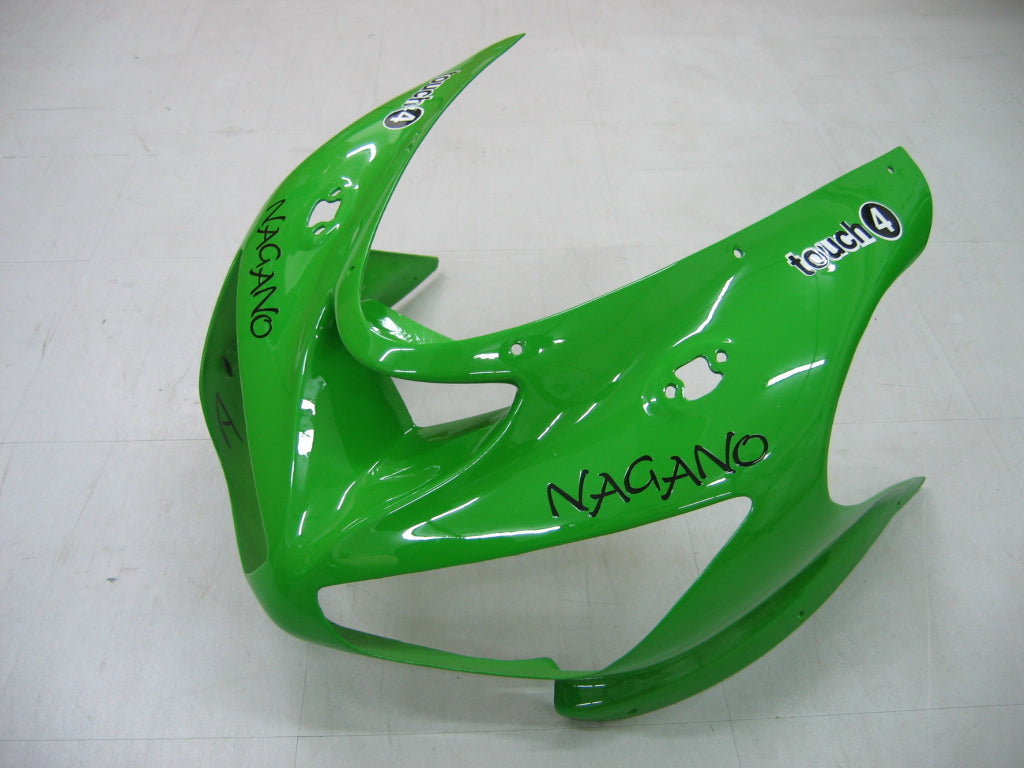 2005-2006 Kawasaki ZX6R 636 stroomlijnkappen groen zwart nr. 14 ZX6R Racing algemeen