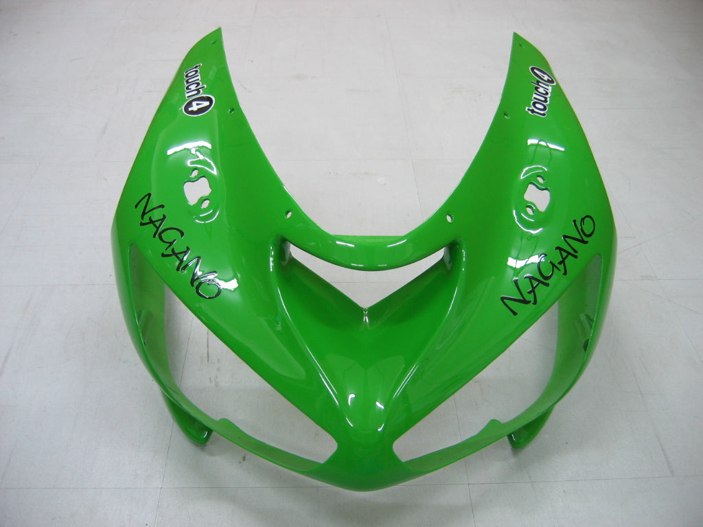 2005-2006 Kawasaki ZX6R 636 stroomlijnkappen groen zwart nr. 14 ZX6R Racing algemeen