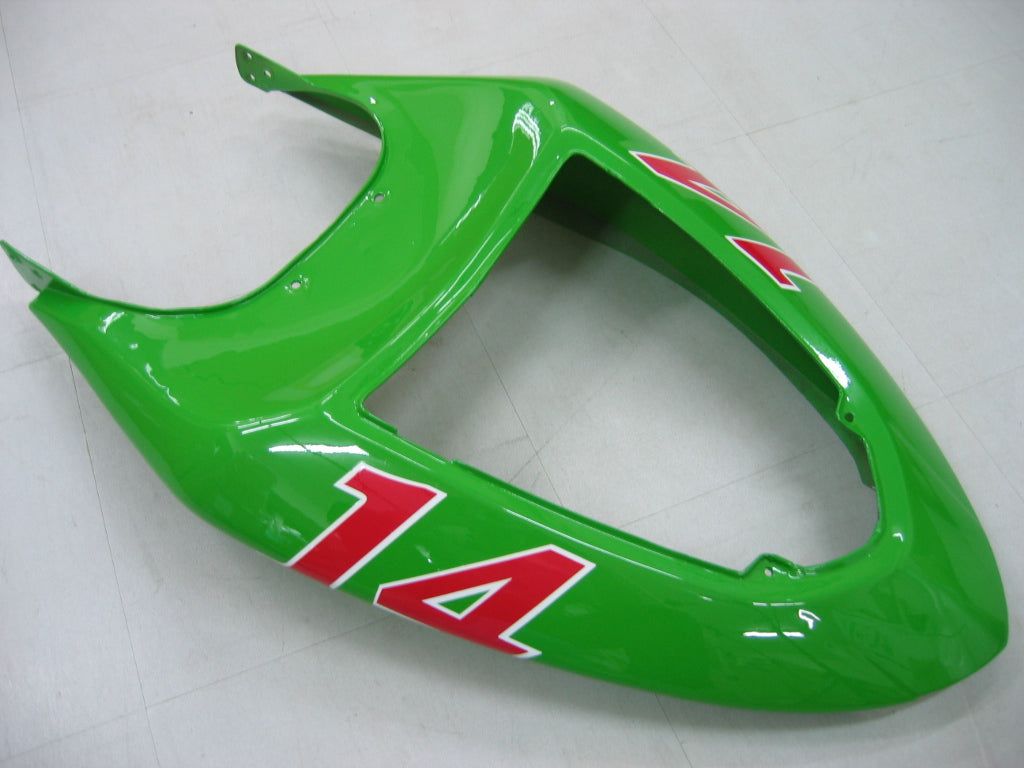 2005-2006 Kawasaki ZX6R 636 stroomlijnkappen groen zwart nr. 14 ZX6R Racing algemeen