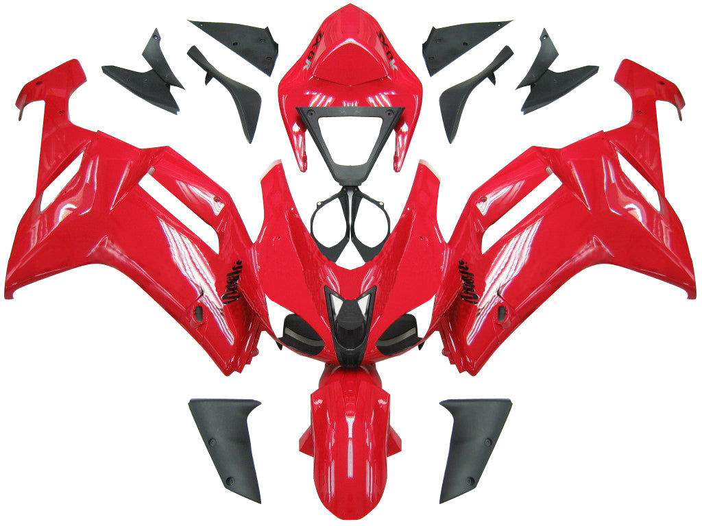 2007-2008 Kawasaki ZX6R ZX636 stroomlijnkappen Rood Ninja ZX6R Racing Generiek