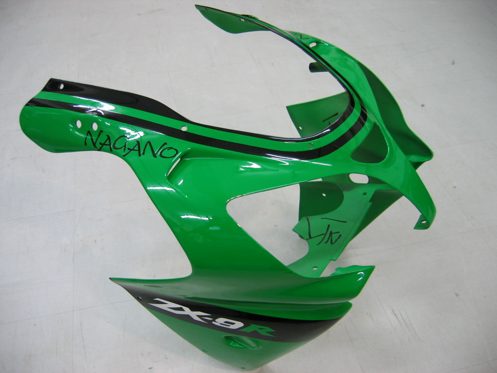 2000-2001 Kawasaki ZX 9R Fairings Green Black No.14 ZX9R Racing Generic