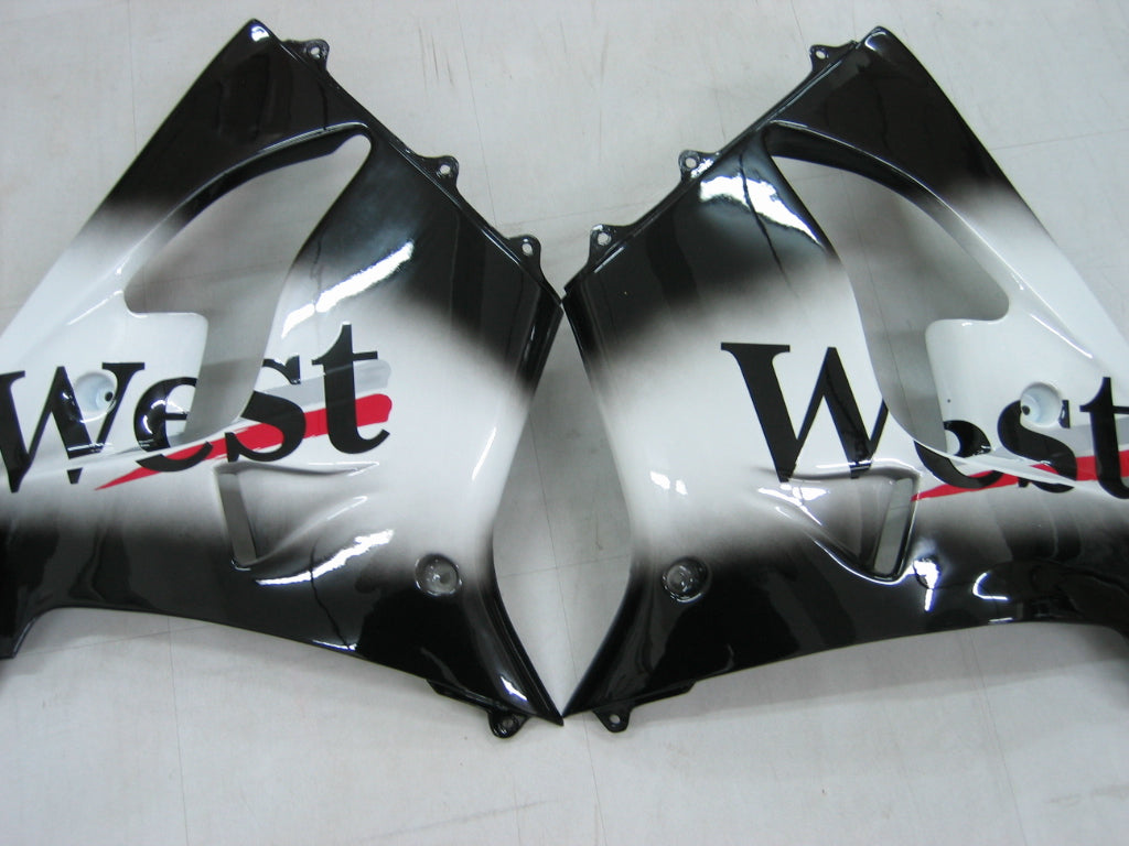 2000-2001 Kawasaki ZX 9R Fairings Black White West ZX9R Racing Generic