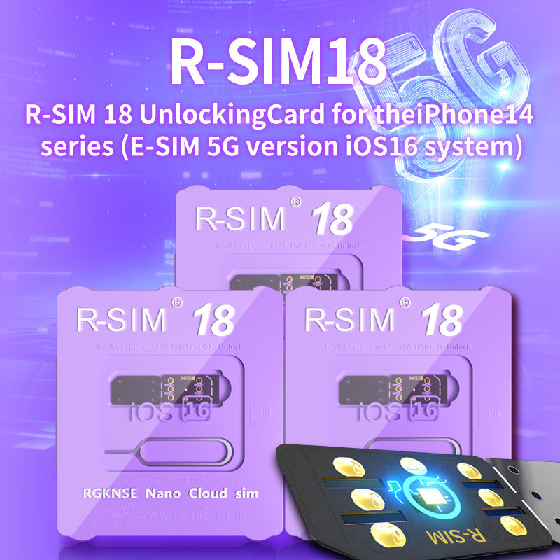 Carte RSIM R-SIM 18 Nano déverrouillée pour iPhone 14 13 Pro MAX 12 Pro 11 X IOS 16