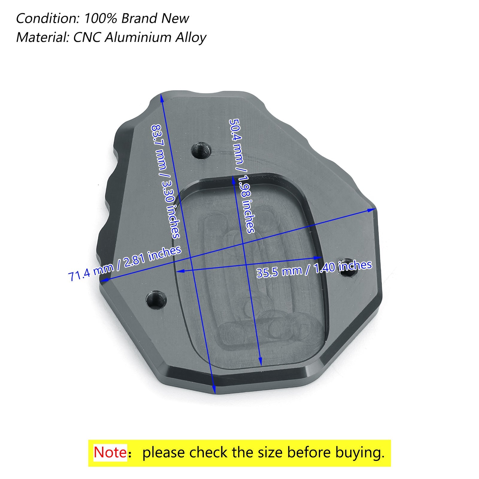 Extension Kickstand Enlarger Plate For HONDA CB500X 2019 Generic