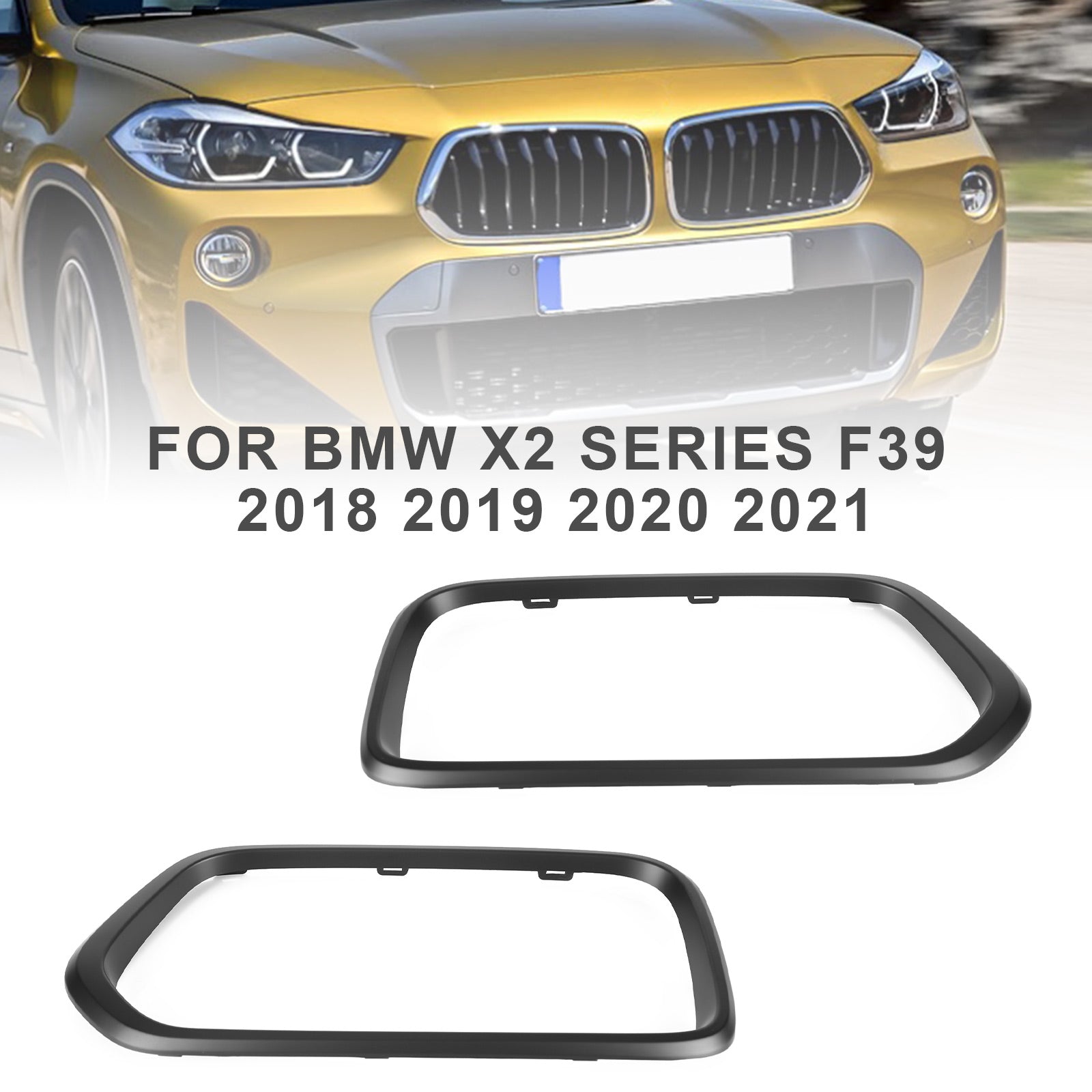 2018-2023 BMW X2 Series F39 Front Bumper Grill Frame Cover Trim 51712455246 51712455247 Generic