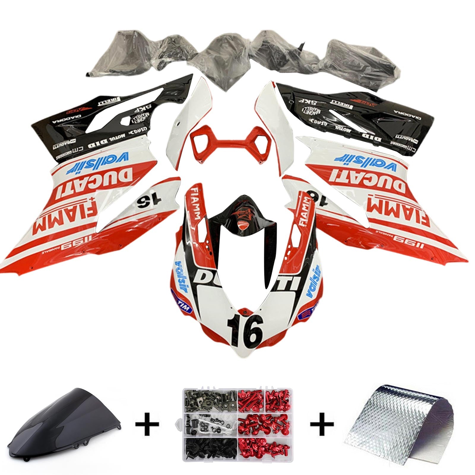 2012-2015 Ducati 1199 899 Injection Fairing Kit Karosseri Plast ABS#120