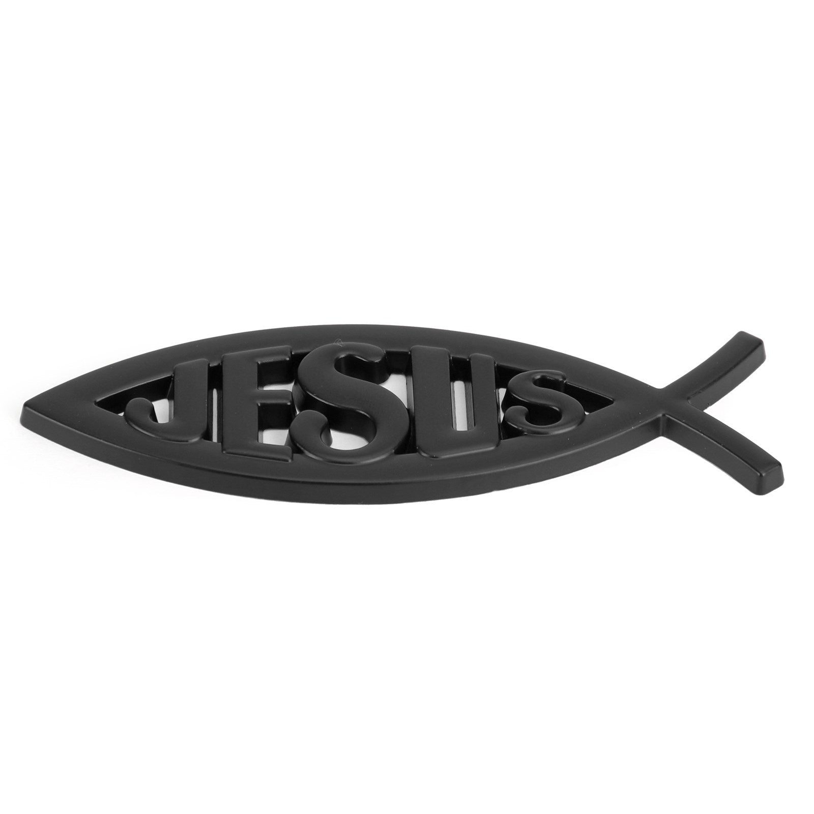 3D Car Decal Emblem Sticker Religious God For Jesus Christian Fish Symbol Silver Generic