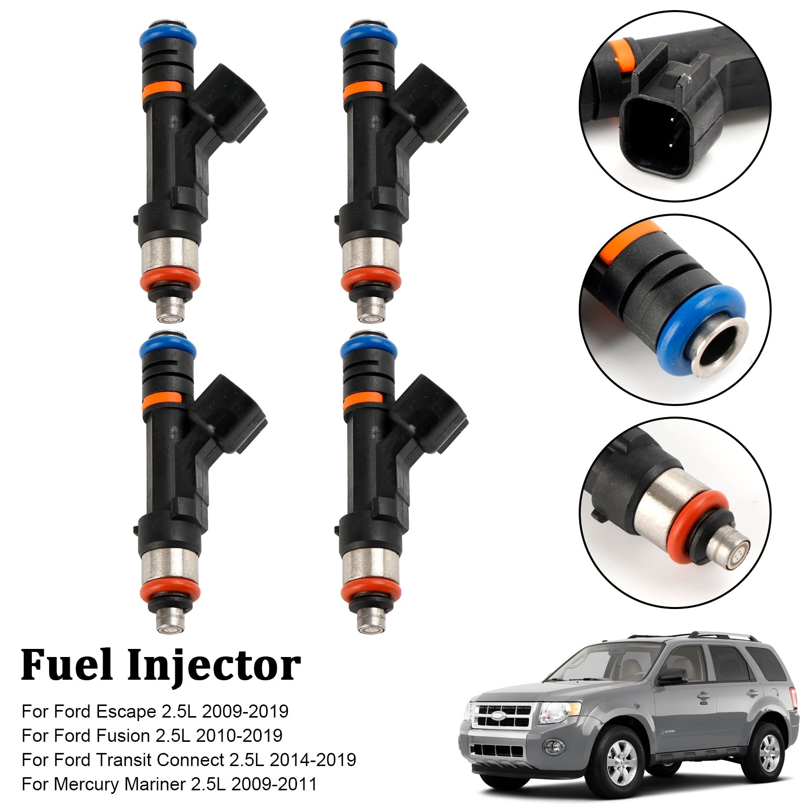 4PCS Fuel Injector 0280158162 Fit Ford Escape Fusion Fit Mercury Mariner 2.5 l4