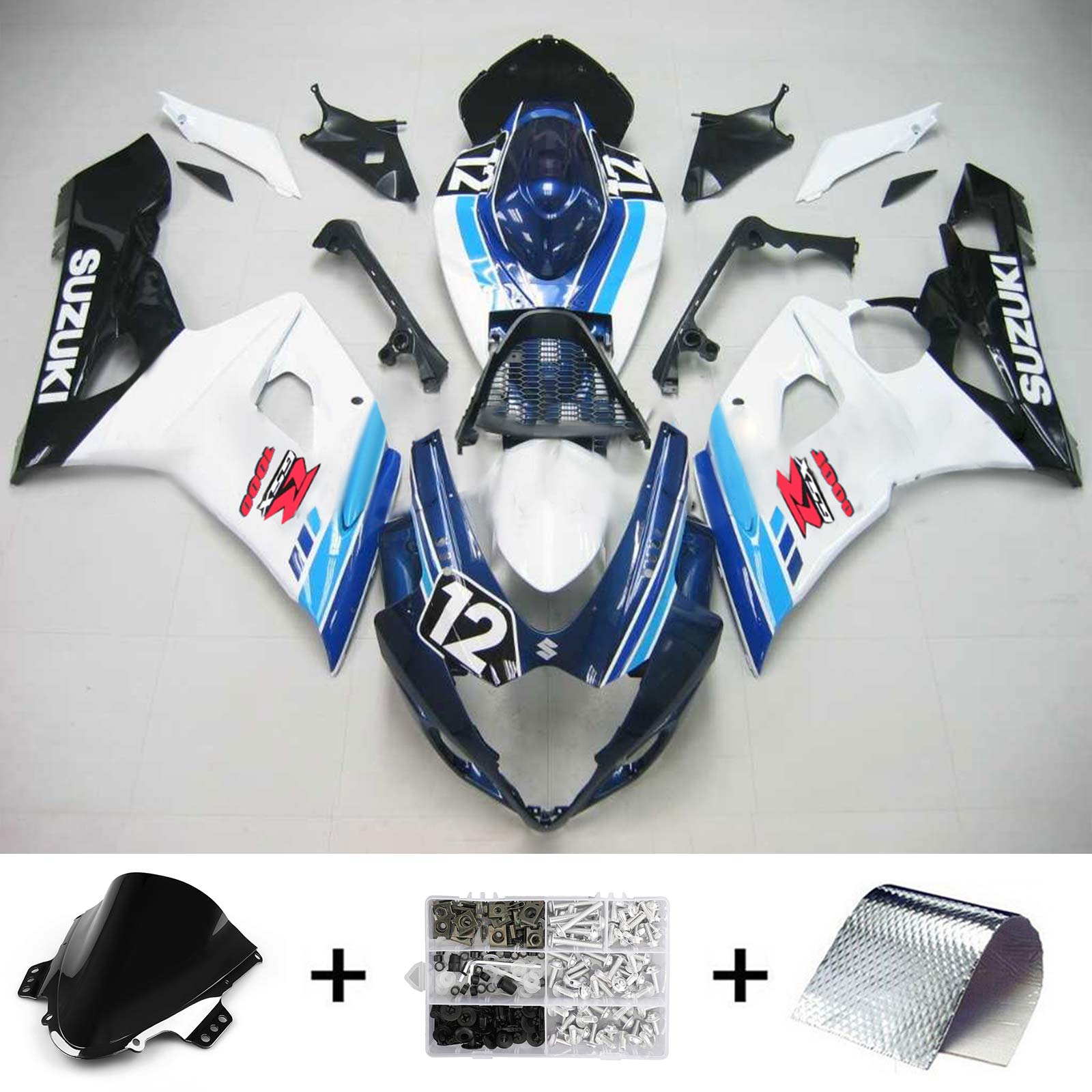 2005-2006 Suzuki GSXR1000 K5 Amotopart Injectiekuipset Carrosserie Kunststof ABS #127