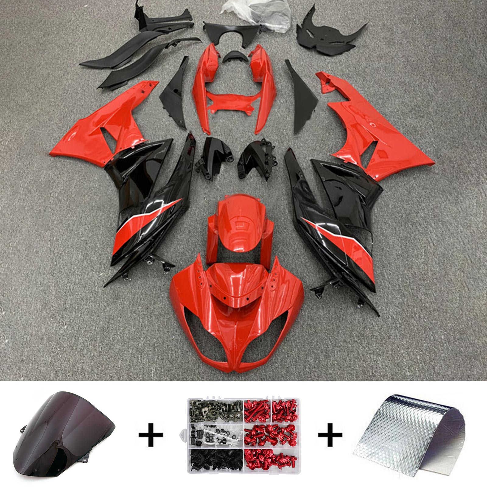 2009-2012 Kawasaki ZX6R 636 Kit de carenado Carrocería Plástico ABS