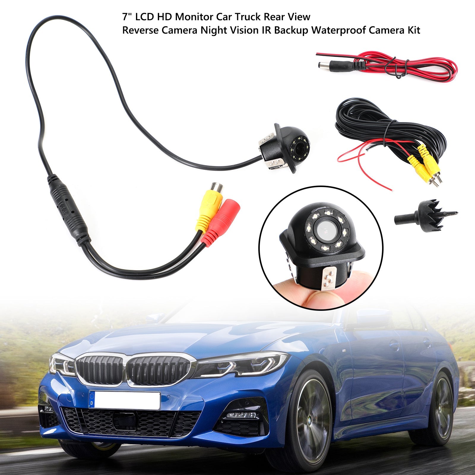 170° HD CMOS Car Rear View Backup Reverse Camera Night Vision 8 LED Waterproof