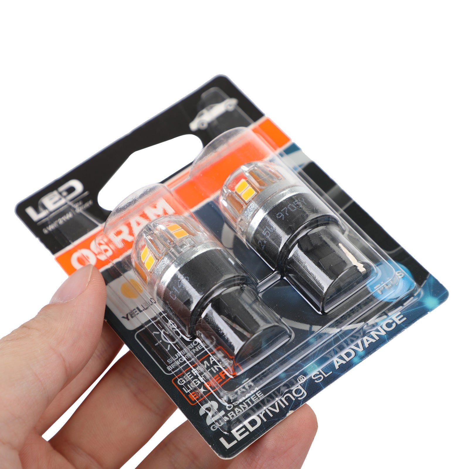 2x For OSRAM 9705Y Car Auxiliary Bulbs LED WY21W 12V2.5W WX3x16d Generic