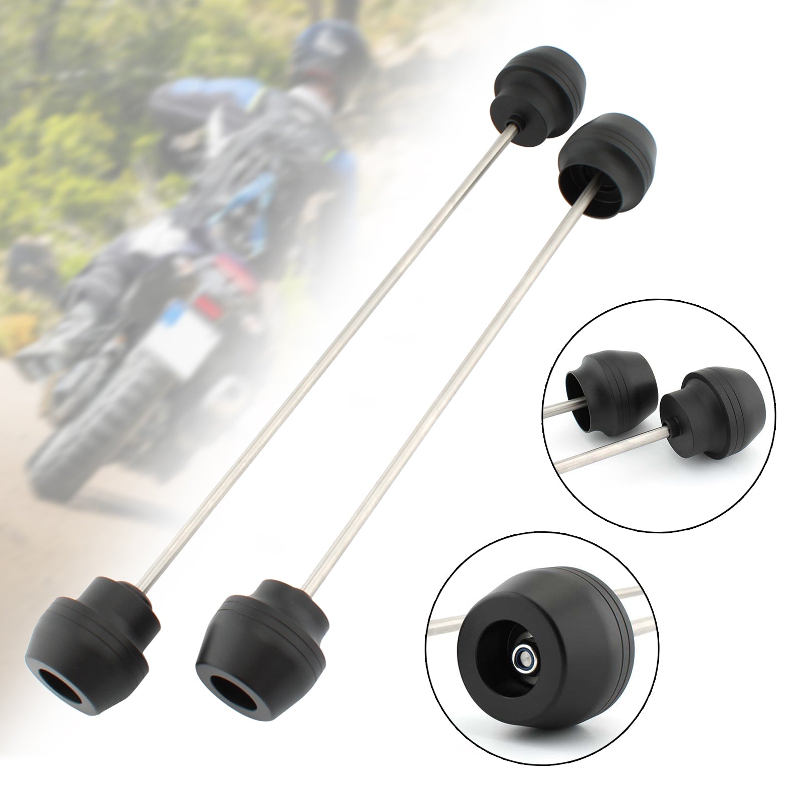 2020-2021 Yamaha Tenere 700 Voor- en Achteras Vorkwiel Slider Cnc Zwart