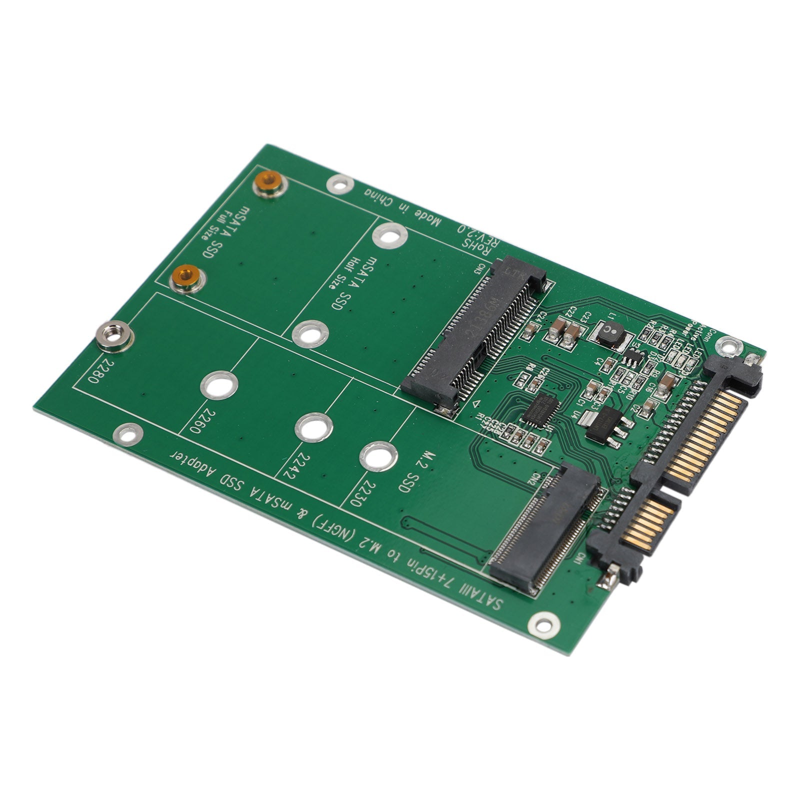 Adaptateur de disque dur M.2 NGFF mSATA SSD vers SATA 3, carte PCI-E, convertisseur de carte