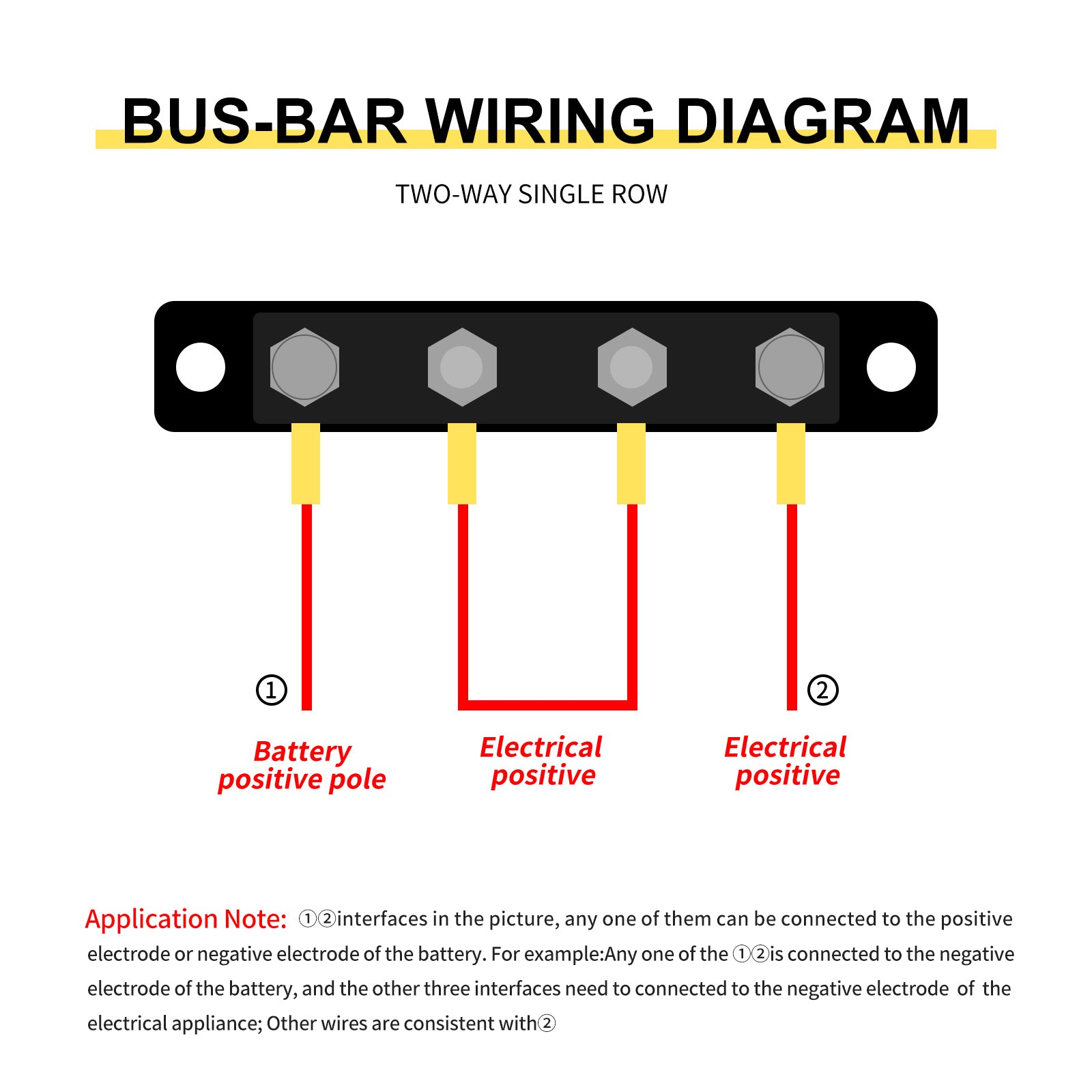 2/4/6/12 Way Dual-row Car Bus Bar Block with Dust Cover Distribution Terminal